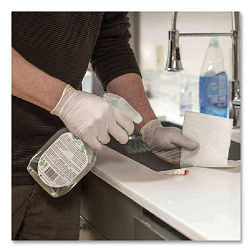 GloveWorks by AMMEX Latex Disposable Gloves, Powder-Free, X-Large, 4 mil Thick, 9.5" Long, Ivory, 100/Box, 10 Boxes/Carton (TLF48100)