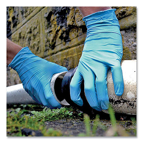 GloveWorks by AMMEX Industrial Nitrile Gloves, Powder-Free, Medium, 5 mil Thick, 9.5" Long, Blue, 100/Box, 10 Boxes/Carton (INPF44100)