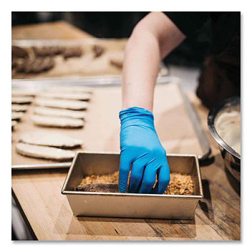 X3 by AMMEX Industrial Nitrile Gloves, Powder-Free, Medium, 3 mil Thick, 9.5" Long, Blue, 100/Box, 10 Boxes/Carton (X344100)