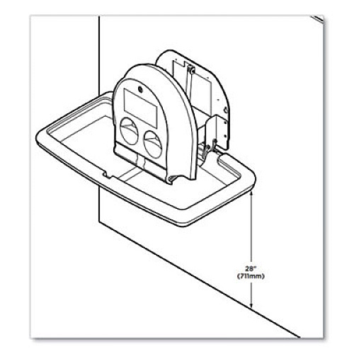 Koala Kare Baby Changing Station, Wall Horizontal Mount, 36.5 x 21.25, Gray (KB30001)