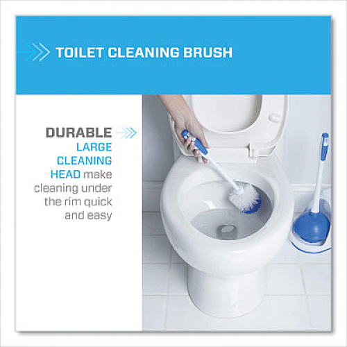 Mr. Clean Turbo Plunger and Bowl Brush Set, 12.5" Plastic Handle, 6" dia, White (440436)