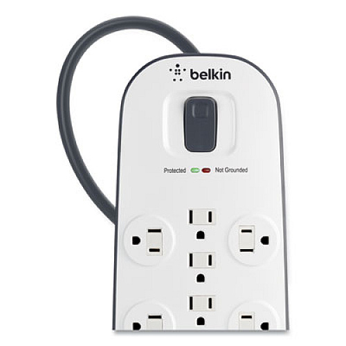 Belkin Home/Office Surge Protector, 12 AC Outlets, 6 ft Cord, 3,996 J, White/Black (BV11205006)