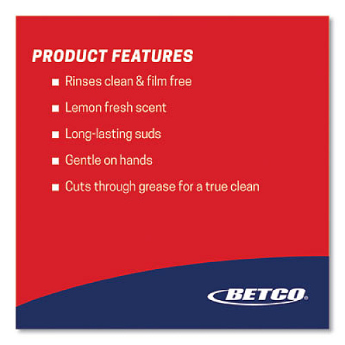 Betco Symplicity Citrusuds FastDraw Manual Dishwashing Detergent, Lemon Scent, 67.6 oz Bottle, 4/Carton (21094700CT)