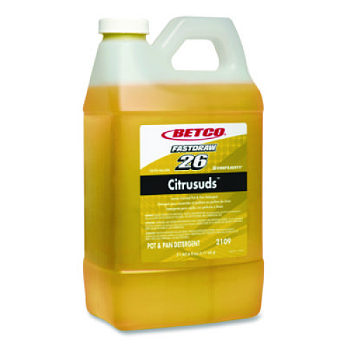 Betco Symplicity Citrusuds FastDraw Manual Dishwashing Detergent, Lemon Scent, 67.6 oz Bottle, 4/Carton (21094700CT)