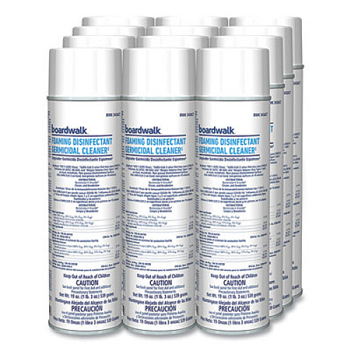 Boardwalk Foaming Disinfectant Germicidal Cleaner, Flowery Scent, 19 oz Aerosol Can, 12/Carton (343ACT)