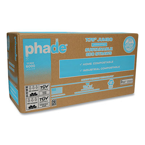 phade Marine Biodegradable Straws, 7.75", Ocean Blue,  6,000/Carton (511204)