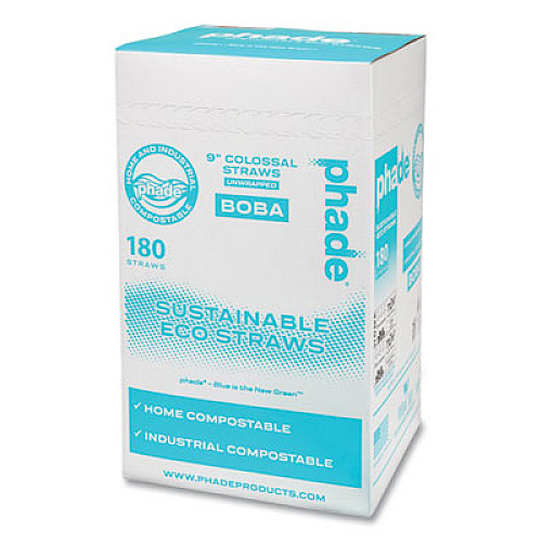 phade Marine Biodegradable Straws, Boba Straw, 9", Ocean Blue, 720/Carton (511207)