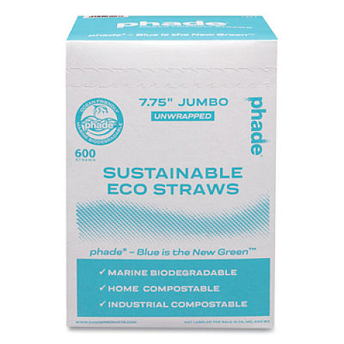 phade Marine Biodegradable Straws, 7.75", Ocean Blue, 6,000/Carton (511203)