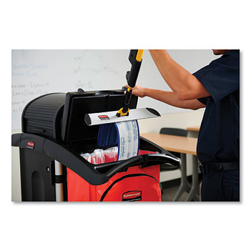 Vinyl Cleaning Cart Bag for Rubbermaid Commercial High-Capacity Cleaning Carts, 34 gal, 10.5" x 16.8" x 33", Red (1966882)