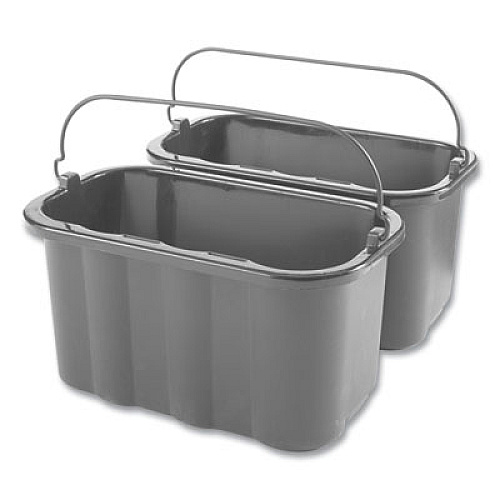 Rubbermaid Commercial Heavy-Duty Cleaning Cart Caddy, 10 qt, Black, 6/Carton (FG9T8200BLA)