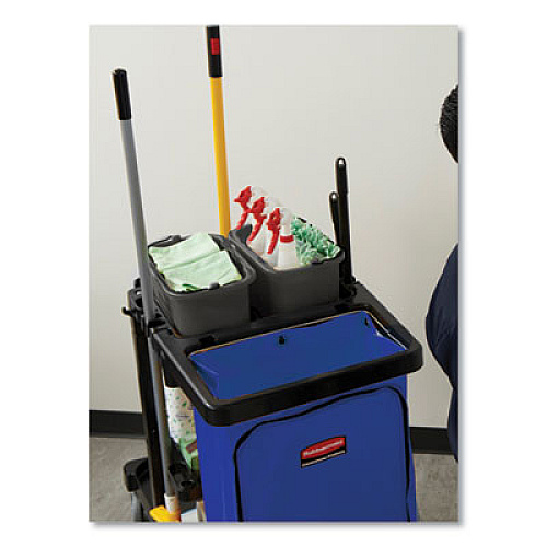 Vinyl Cleaning Cart Bag for Rubbermaid Commercial High-Capacity Cleaning Carts, 34 gal, 10.5" x 17.5" x 33", Blue (1966883)