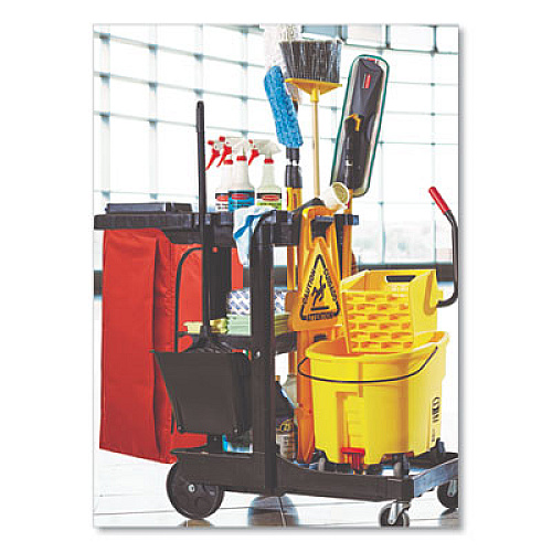 Vinyl Cleaning Cart Bag for Rubbermaid Commercial High-Capacity Cleaning Carts, 34 gal, 10.5" x 16.8" x 33", Red (1966882)