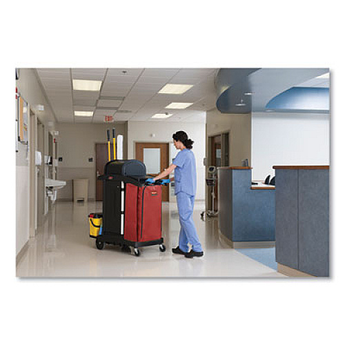 Vinyl Cleaning Cart Bag for Rubbermaid Commercial High-Capacity Cleaning Carts, 34 gal, 10.5" x 16.8" x 33", Red (1966882)