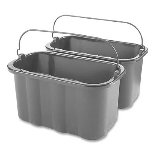 Rubbermaid Commercial Heavy-Duty Cleaning Cart Caddy, 10 qt, Black, 6/Carton (FG9T8200BLA)