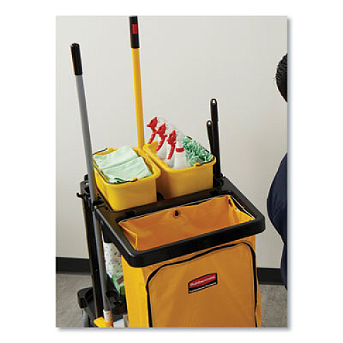 Rubbermaid Commercial Heavy-Duty Cleaning Cart Caddy, 10-qt, Yellow, 6/Carton (FG9T8200YEL)