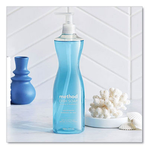 Method Dish Soap Pump, Hour-Glass Bottle Shape, Sea Minerals Scent, 18 oz Pump Bottle, 6/Carton (318972)
