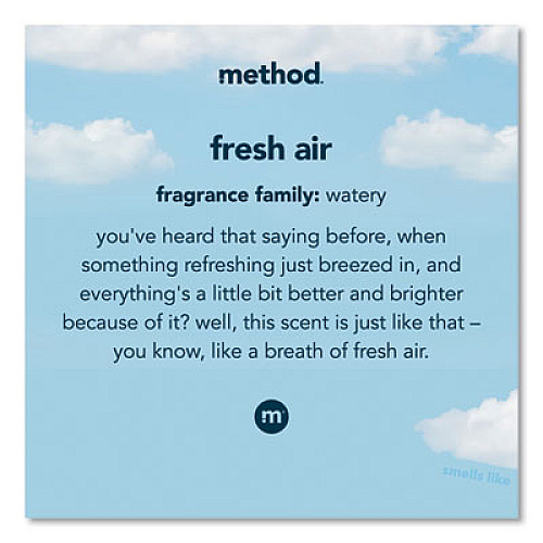 Method Laundry Detergent, Fresh Air Scent, 53.5 oz Bottle, 4/Carton (318025)