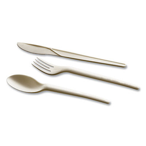 Eco-Products EcoSense Renewable Plant Starch Cutlery, Knife, Plastic, Cream, 50/Pack (EPS001PK)