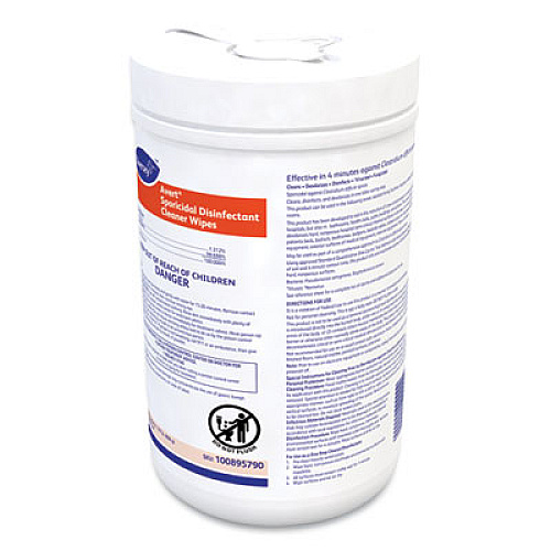 Diversey Avert Sporicidal Disinfectant Cleaner Wipes, 6 x 7, Chlorine Scent, 160/Canister, 12/Carton (100895790)