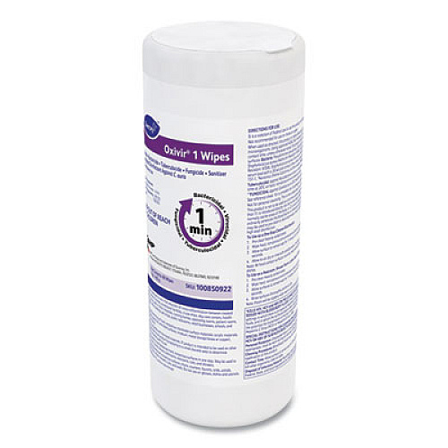 Diversey Oxivir 1 Wipes, 1-Ply, 7 x 8, 60/Canister, 12 Canisters/Carton (100850922)