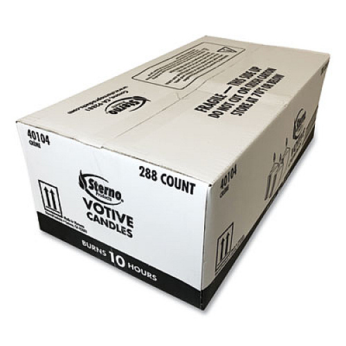 Sterno Food Warmer Votive Candles, 10 Hour Burn, 1.46"d x 1.33'h, White, 288/Carton (40104)