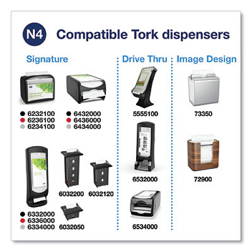 Tork Xpressnap Interfold Dispenser Napkins, 2-Ply, 6.5 x 8.5, White, 500/Pack, 12 Packs/Carton (100990)