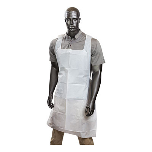 AmerCareRoyal Poly Apron, 28 x 46, One Size Fits All, White, 500/Carton (28462A)