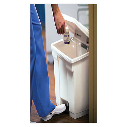 Rubbermaid Commercial Legacy Step-On Receptacle, 23 gal, Plastic, White (FG614600WHT)