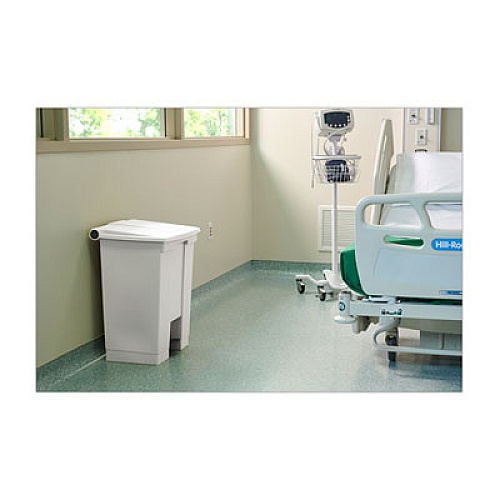 Rubbermaid Commercial Legacy Step-On Receptacle, 18 gal, Plastic, White (FG614500WHT)