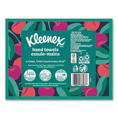 Kleenex Everyday Hand Towels, 1-Ply, 8 x 9.1, White, 60 Towels/Box (38586)