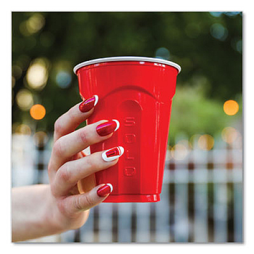SOLO Squared Plastic Party Cups, 18 oz, Red, 240/Carton (SQ182020004)