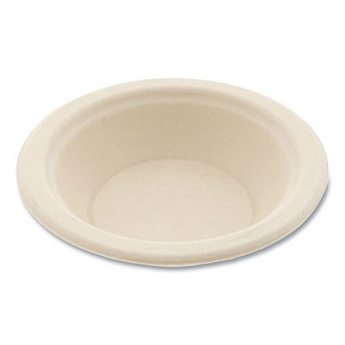 Boardwalk Bagasse PFAS-Free Dinnerware, Round Bowl, Sugarcane, 12 oz, Tan, 1,000/Carton (BOWL12NPFA)
