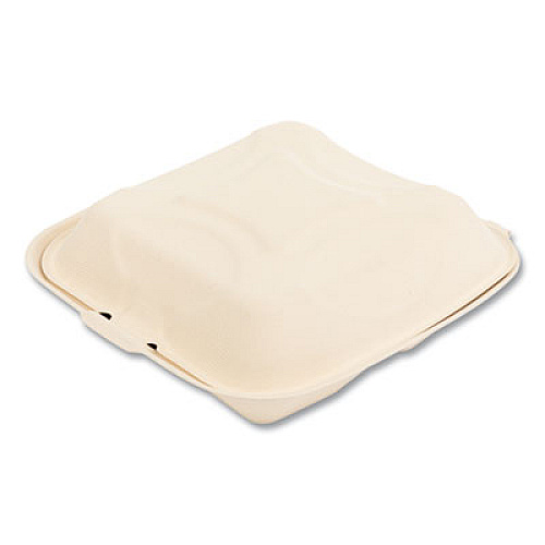 Boardwalk Bagasse PFAS-Free Food Containers, 3 Compartments, 9 x 3.19 x 9, Tan, Sugarcane, 200/Carton (HNGE3C9NPFA)
