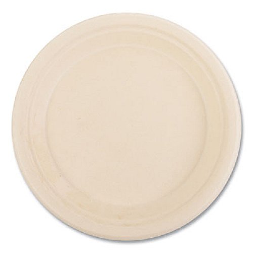 Boardwalk Bagasse PFAS-Free Dinnerware, Plate, Sugarcane, 9" dia, Tan, 500/Carton (PLATE9NPFA)