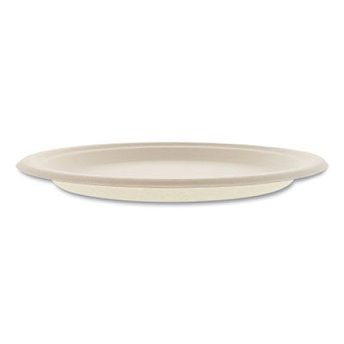 Boardwalk Bagasse PFAS-Free Dinnerware, Plate, Sugarcane, 10" dia, Tan, 500/Carton (PLATE10NPFA)