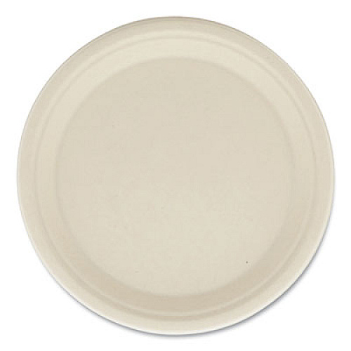 Boardwalk Bagasse PFAS-Free Dinnerware, Plate, Sugarcane, 10" dia, Tan, 500/Carton (PLATE10NPFA)