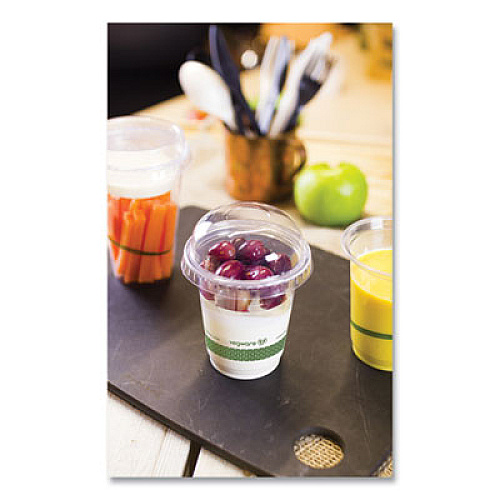 Vegware 76-Series Cold Cup, 7 oz, Plastic, Clear/Green, 1,000/Carton (R200G)