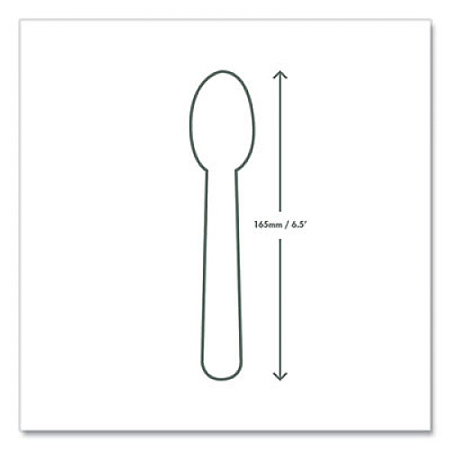 Vegware White CPLA Cutlery, General Purpose Spoon, Plastic, 1,000/Carton (VWSP65)
