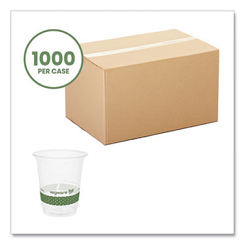 Vegware 76-Series Cold Cup, 7 oz, Plastic, Clear/Green, 1,000/Carton (R200G)