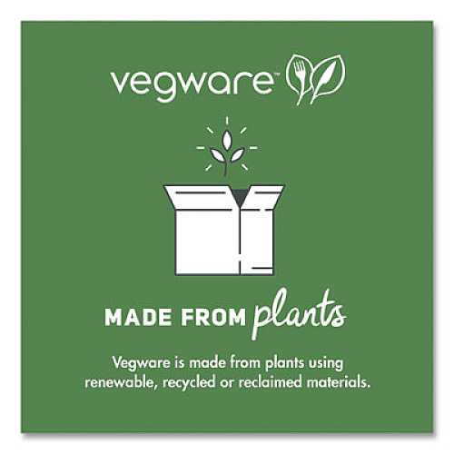 Vegware Round Deli Pots, Compostable, 8 oz, 4.6" Diameter x 1.5" h, Clear, Plastic, 500/Carton (CFDC08)