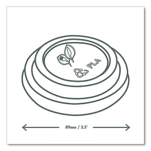 89 Series Hot Cup Lids, Fits Vegware 89-Series Hot Cups, Plastic, White, 1,000/Carton (VLID89S)