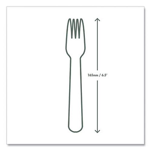 Vegware White CPLA Cutlery, General Purpose Fork, Plastic, White, 1,000/Carton (VWFK65)