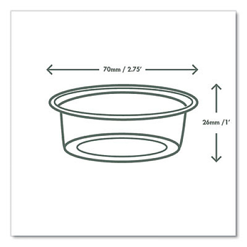 Vegware Portion Pots, 2 oz, Plastic, Clear, 2,000/Carton (CF7057)