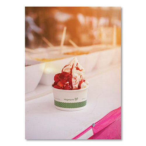 Vegware Soup Containers, Compostable, 6 oz, 3.5" Diameter x 1.7" h, Green/White, Paper, 1,000/Carton (SC06G)