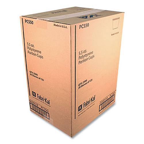 Fabri-Kal Portion Cups, 5.5 oz, Plastic, Translucent, 125/Sleeve, 20 Sleeve/Carton (PC550)