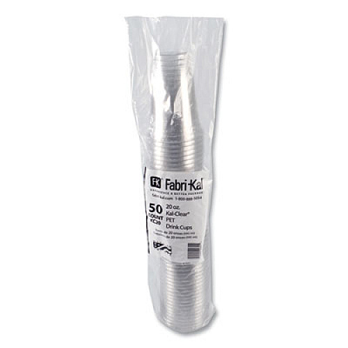 Fabri-Kal Kal-Clear PET Cold Drink Cups, 20 oz, Plastic, Clear, 50/Bag, 20 Bags/Carton (KC20)