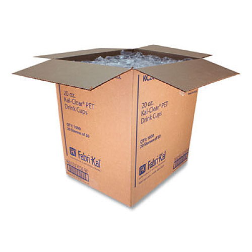 Fabri-Kal Kal-Clear PET Cold Drink Cups, 20 oz, Plastic, Clear, 50/Bag, 20 Bags/Carton (KC20)