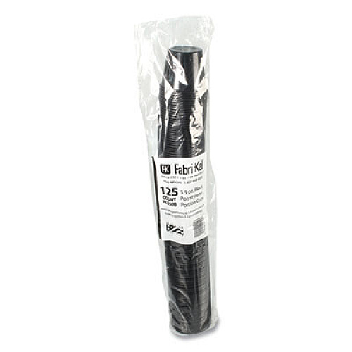 Fabri-Kal Portion Cups, 5.5 oz, Plastic, Black, 125/Sleeve, 20 Sleeves/Carton (PC550B)