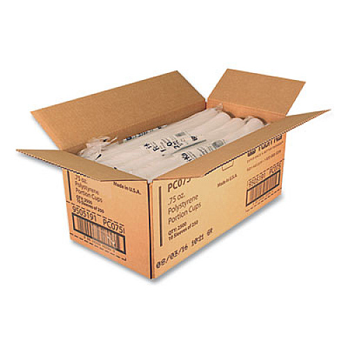 Fabri-Kal Portion Cups, 0.75 oz, Plastic, Translucent, 125/Sleeve, 20 Sleeve/Carton (PC075)
