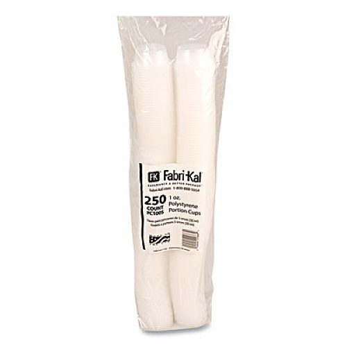 Fabri-Kal Portion Cups, Squat, 1 oz, Plastic, Translucent, 125/Sleeve, 20 Sleeve/Carton (PC100S)